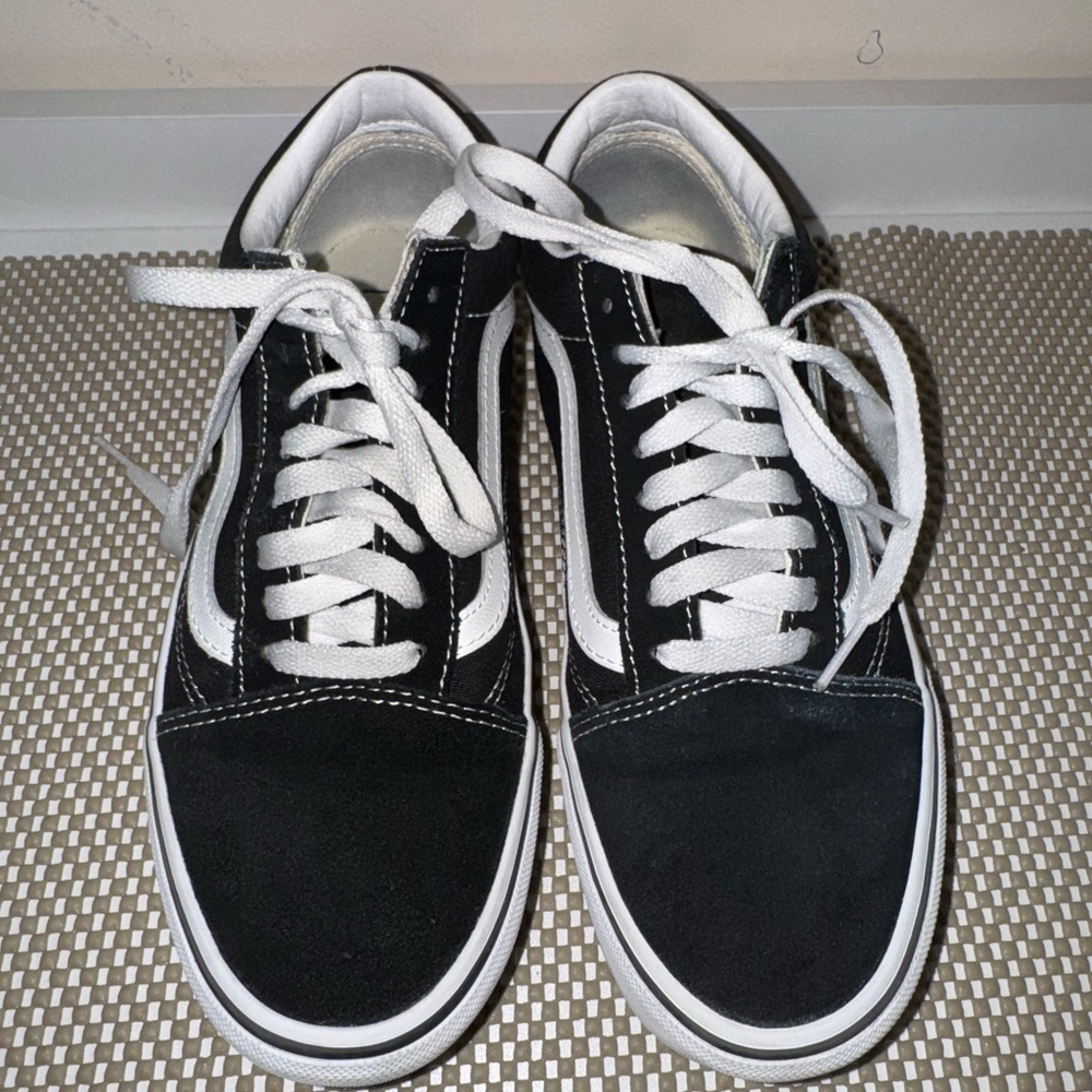 Vans Women's Black and White Platform Sneakers